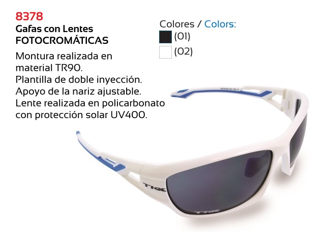 GAFAS BICICLETA TKX LENTE FOTOCROMATICA BLANCO